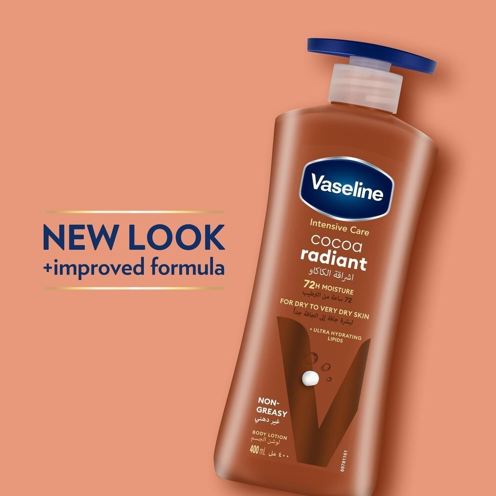 VASELINE COCOA RADIAN MOISTURE CREAM 400ML 