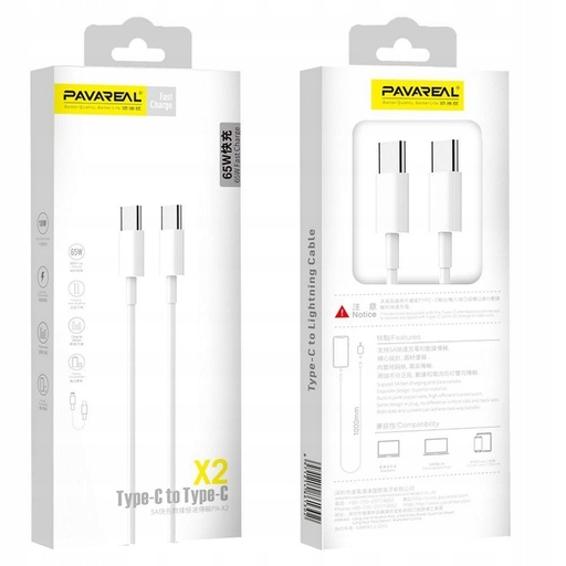 Pavareal Kabel Typ C Do Typ C PA-X2 1 Metr Biały